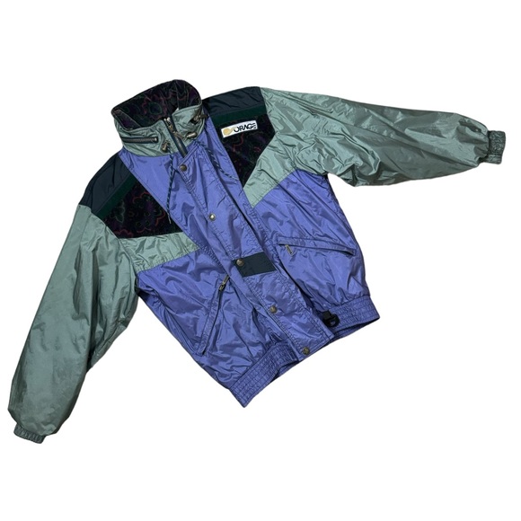 Vintage 80s 90s Orage Patchwork Multi Textured Full Zip Ski Jacket Small - Picture 4 of 15